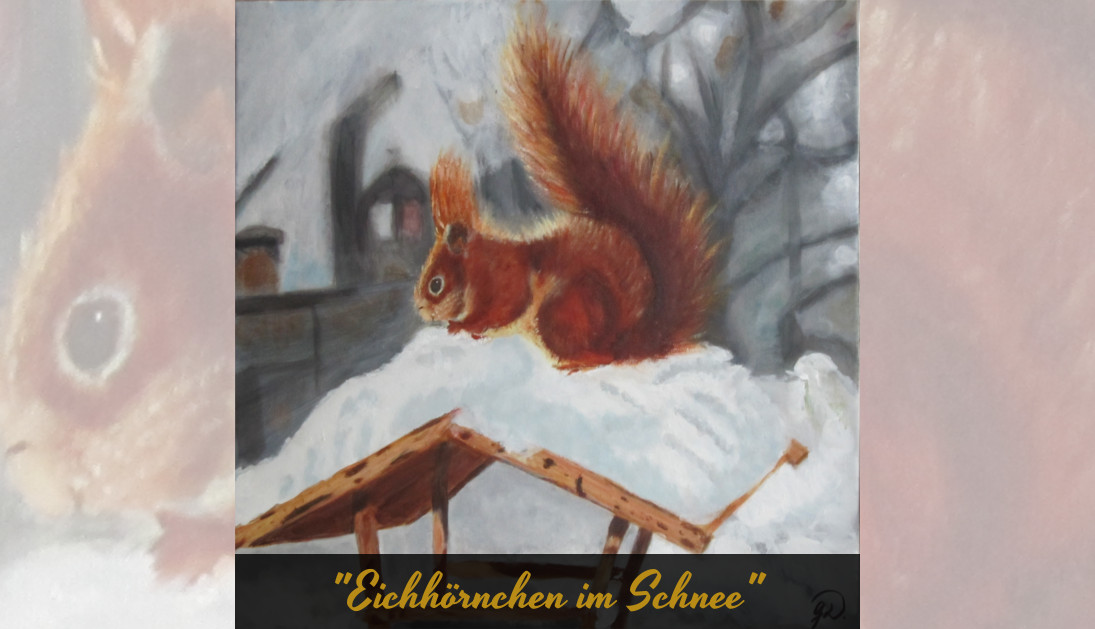 Eichhoernchen im Schnee