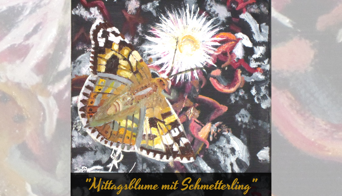 Mittagsblume auf Picon mit Schmetterling